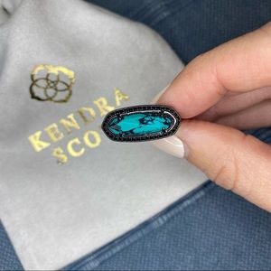Kendra Scott Arielle Gunmetal Variegated Teal Ring